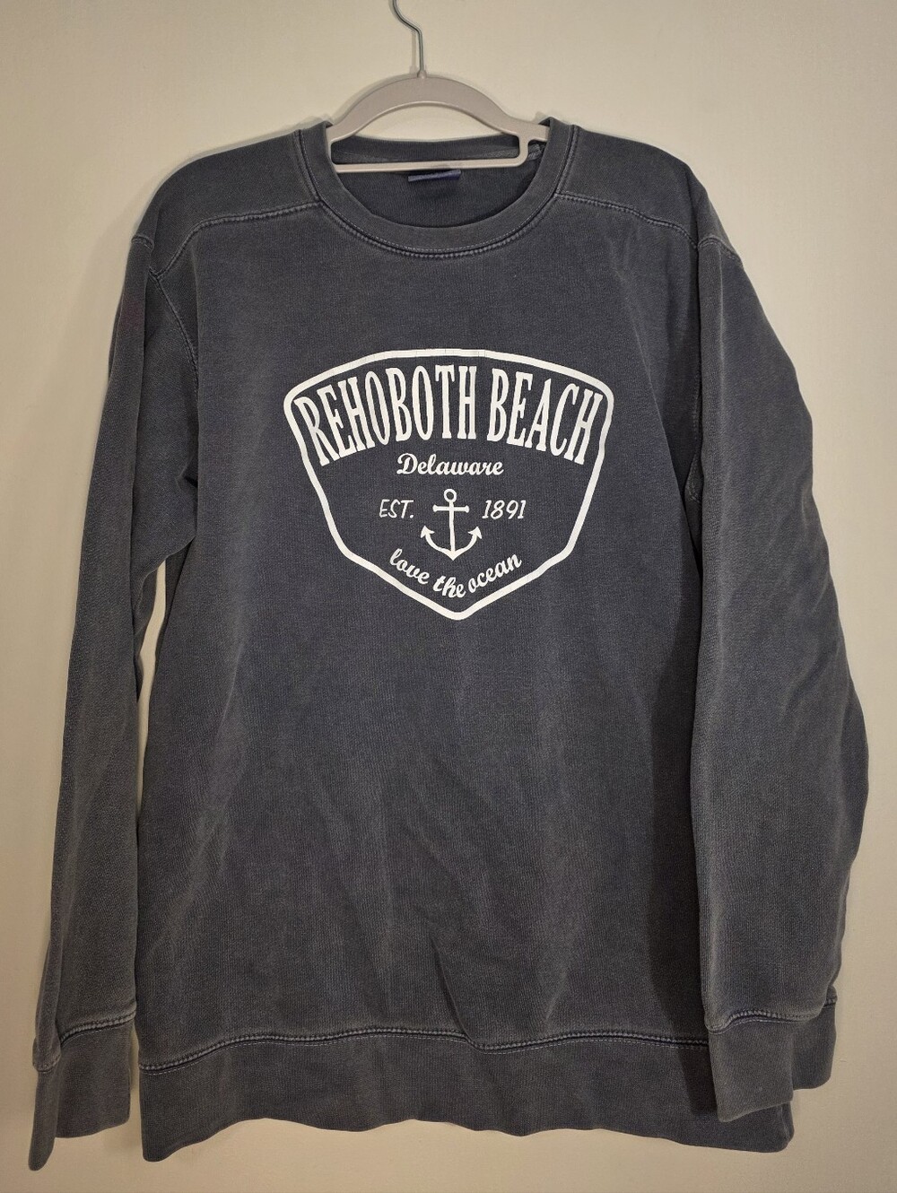Rehoboth Beach Delaware "love the ocean" Comfort Colors Crewneck Sweatshirt